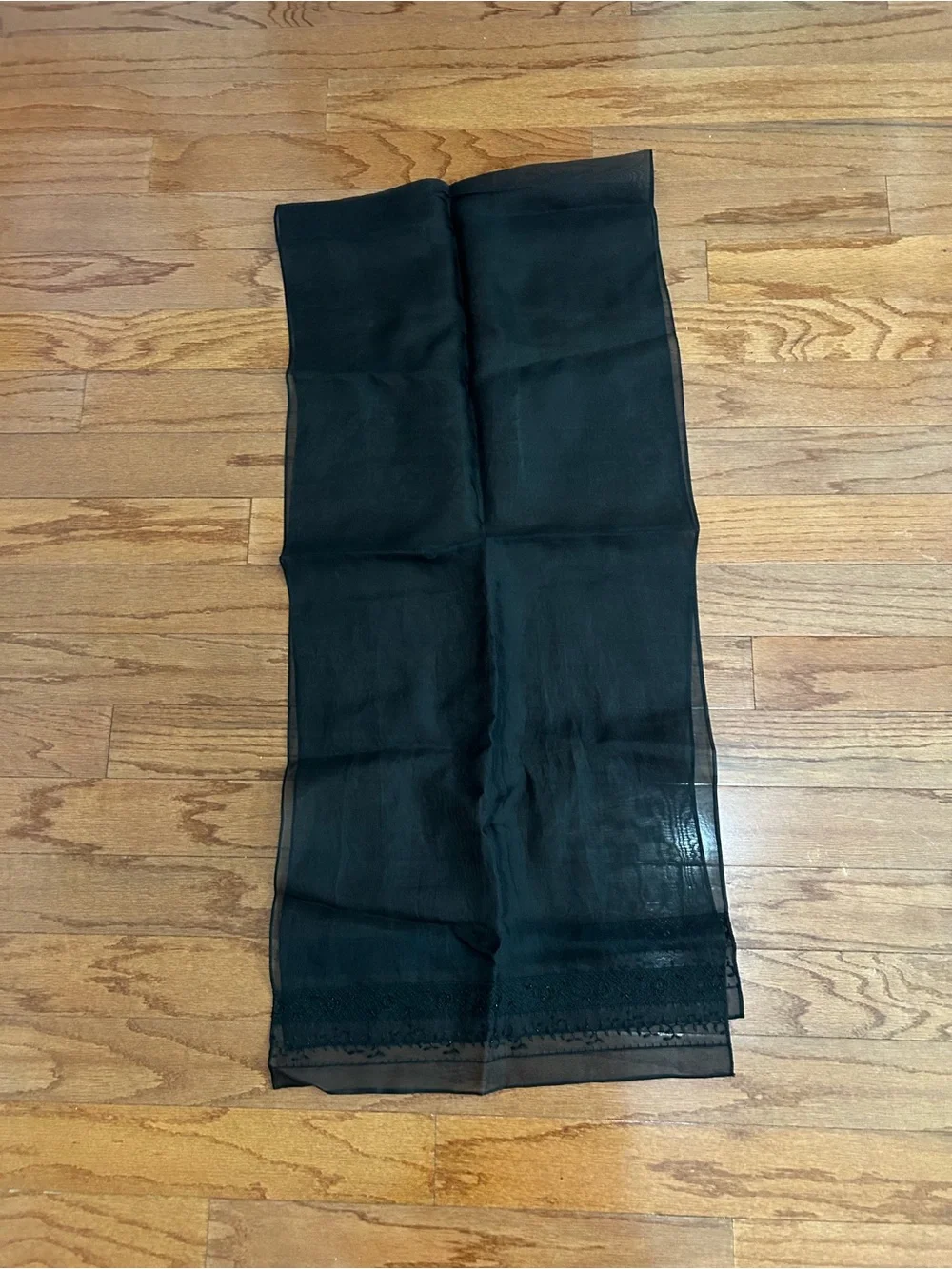 Japanese Black Sheer Scarf Lightweight Dress Scarf Evening Formal Wrap